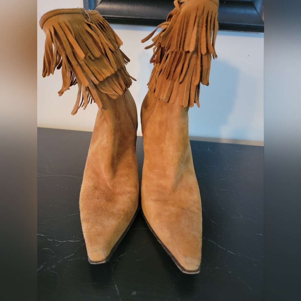 Stuart Weitzman Fringe Ankle booties